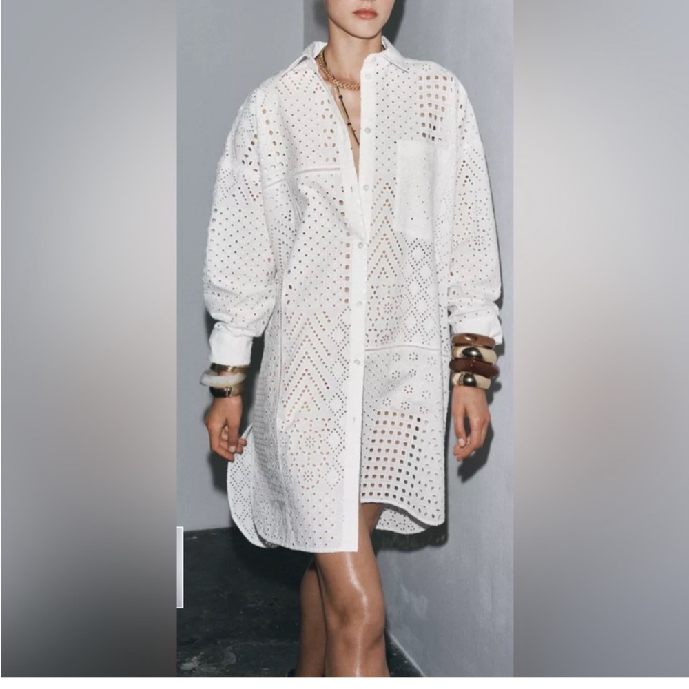 ZW COLLECTION EMBROIDERED EYELET DRESS